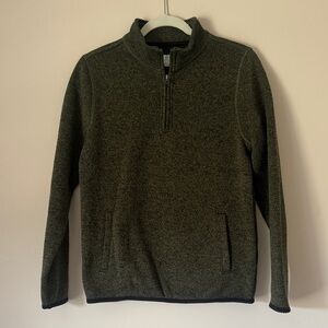 Class Club Olive Green Kids' Quarter-Zip Sweater
